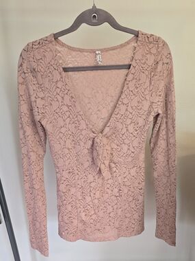 Free People Intimately Long Sleeve Lace Top